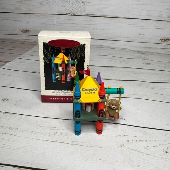 Crayola Hallmark Keepsake Bright Series Ornaments Lot of 3 Carols Castle Swing - Picture 16 of 16